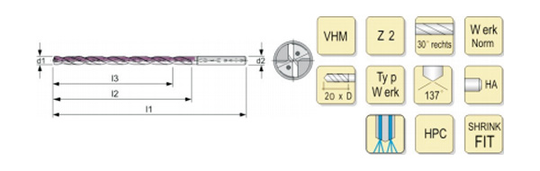 Deep hole machining with integral hard alloy deep hole drill 20 × D/25 × D