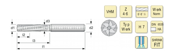 carbide reamer with spiral slot