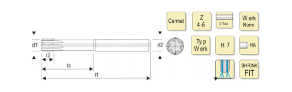 Cermets reamer with interior coolant