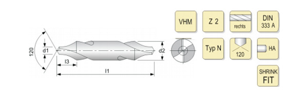 Solid carbide center drill