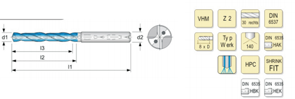 Solid carbite spirel drill for staintess steel